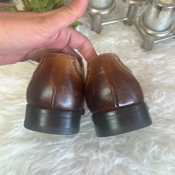 Mezlan Men’s Brown/Beige Wingtip Spectator Oxford Dress Shoes Size 8 - Picture 9 of 16